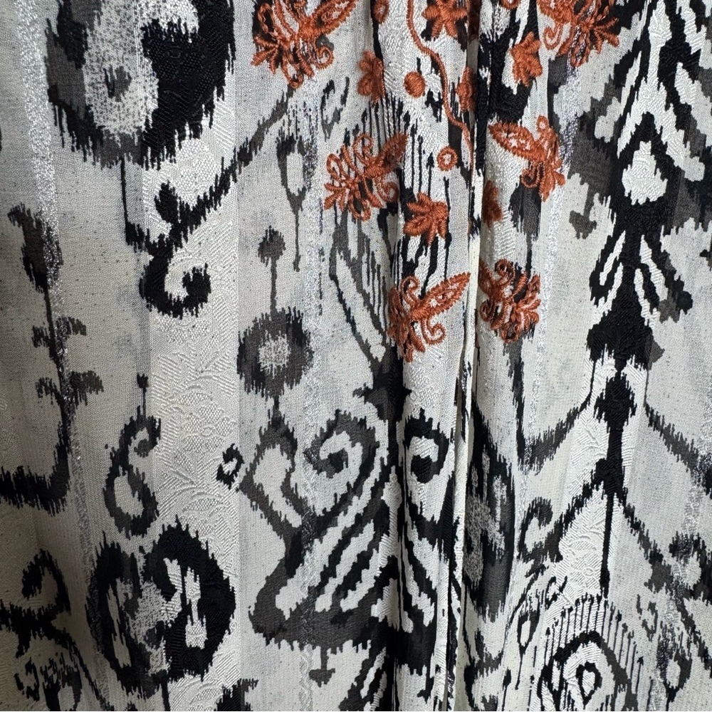 Zara Embroidered Ikat Print Midi Caftan Dress Small NWT - Picture 6 of 15